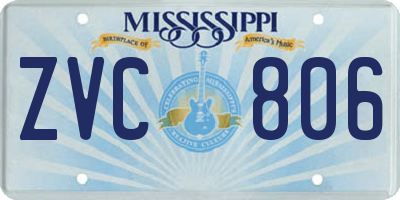 MS license plate ZVC806