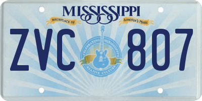 MS license plate ZVC807