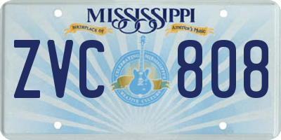 MS license plate ZVC808