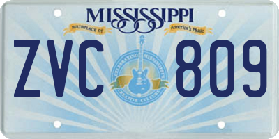 MS license plate ZVC809