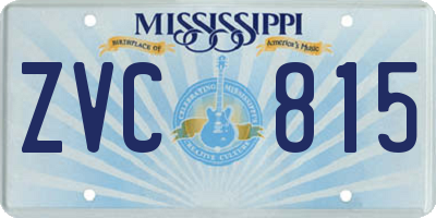 MS license plate ZVC815