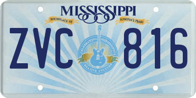 MS license plate ZVC816