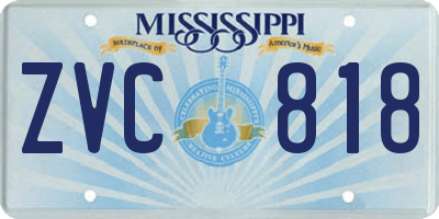 MS license plate ZVC818