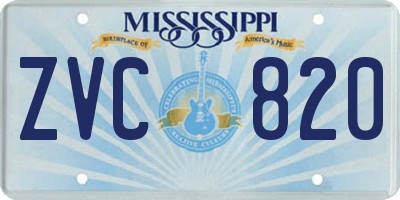 MS license plate ZVC820