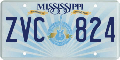 MS license plate ZVC824
