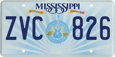 MS license plate ZVC826
