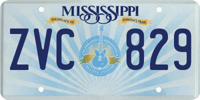 MS license plate ZVC829