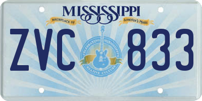 MS license plate ZVC833