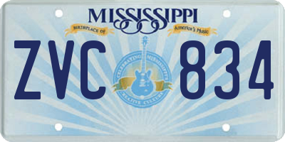 MS license plate ZVC834