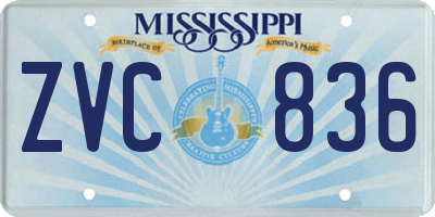 MS license plate ZVC836