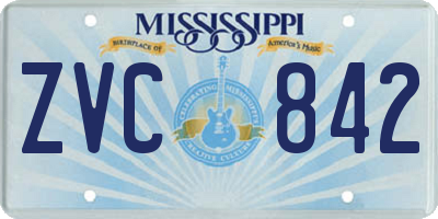 MS license plate ZVC842
