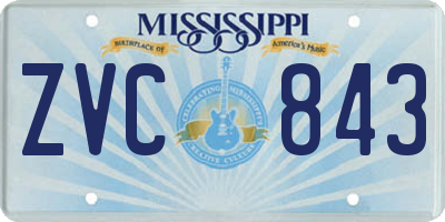 MS license plate ZVC843