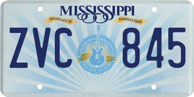 MS license plate ZVC845