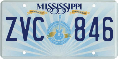 MS license plate ZVC846