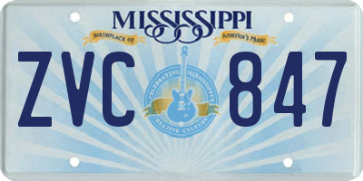 MS license plate ZVC847