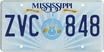 MS license plate ZVC848