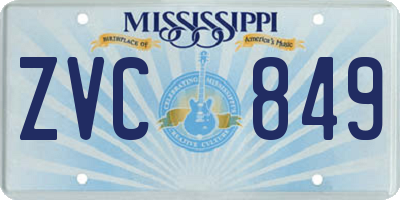 MS license plate ZVC849
