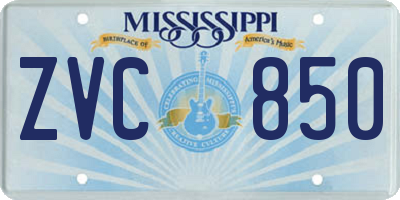 MS license plate ZVC850