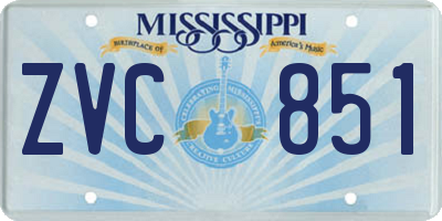 MS license plate ZVC851