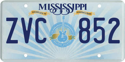 MS license plate ZVC852