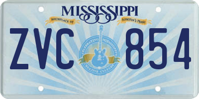 MS license plate ZVC854