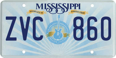 MS license plate ZVC860