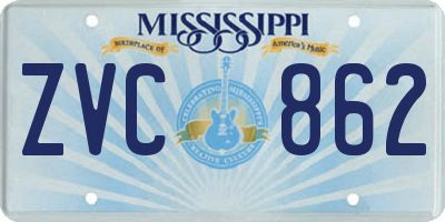 MS license plate ZVC862