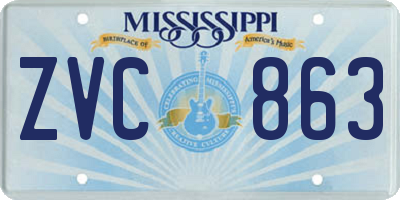 MS license plate ZVC863