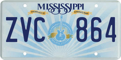 MS license plate ZVC864