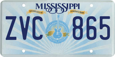 MS license plate ZVC865