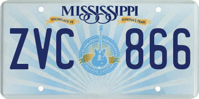 MS license plate ZVC866