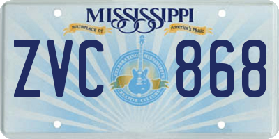 MS license plate ZVC868
