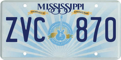 MS license plate ZVC870