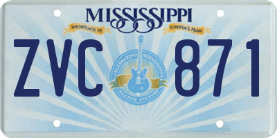 MS license plate ZVC871