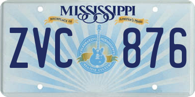MS license plate ZVC876