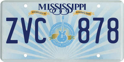MS license plate ZVC878