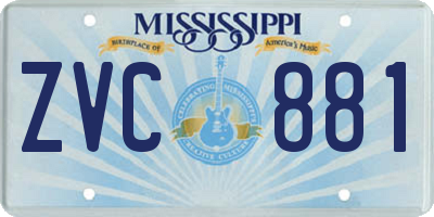 MS license plate ZVC881