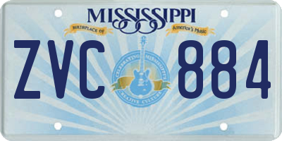 MS license plate ZVC884