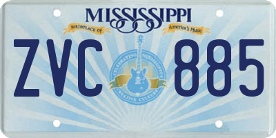 MS license plate ZVC885