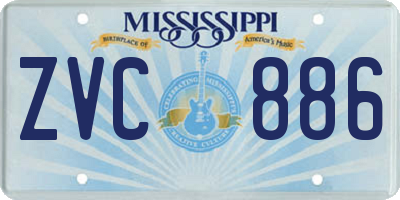 MS license plate ZVC886