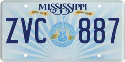 MS license plate ZVC887