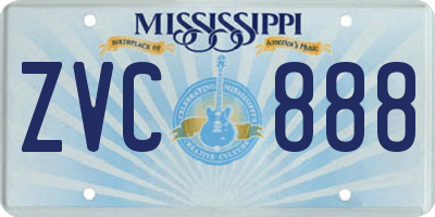 MS license plate ZVC888