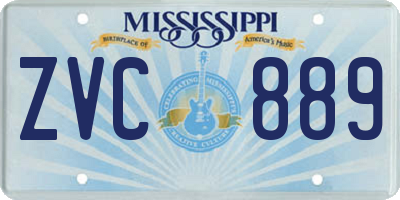 MS license plate ZVC889