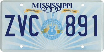 MS license plate ZVC891