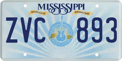 MS license plate ZVC893