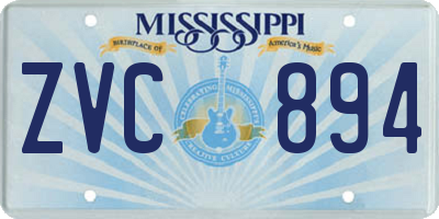 MS license plate ZVC894