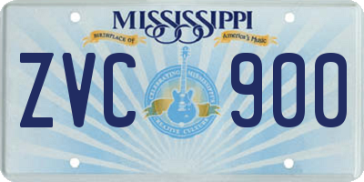 MS license plate ZVC900