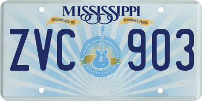 MS license plate ZVC903