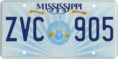 MS license plate ZVC905