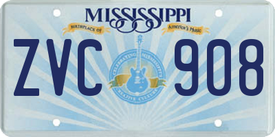 MS license plate ZVC908